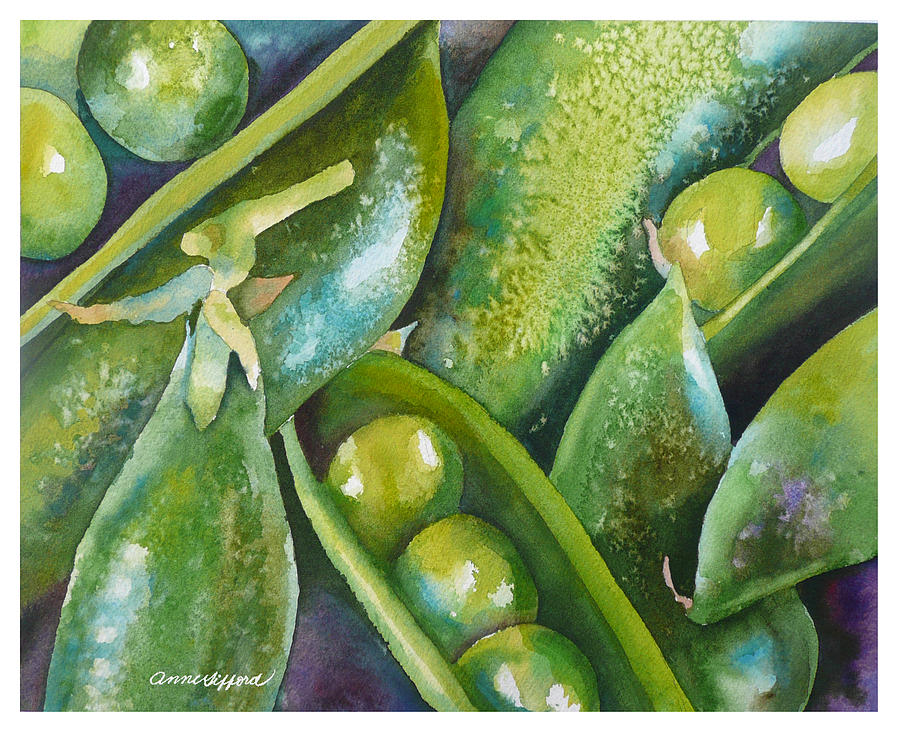 Peas in a Pod Painting by Anne Gifford