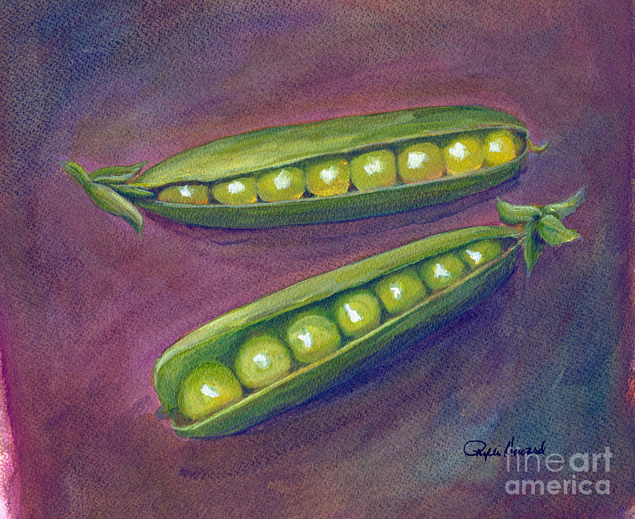 Peas in their Pods Painting by Phyllis Howard