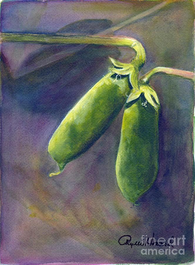 Peas on the Vine Painting by Phyllis Howard