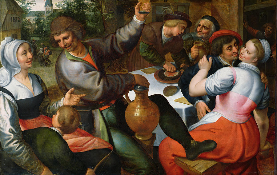 Ewer Photograph - Peasant Feast, 1566 by Maerten van Cleve