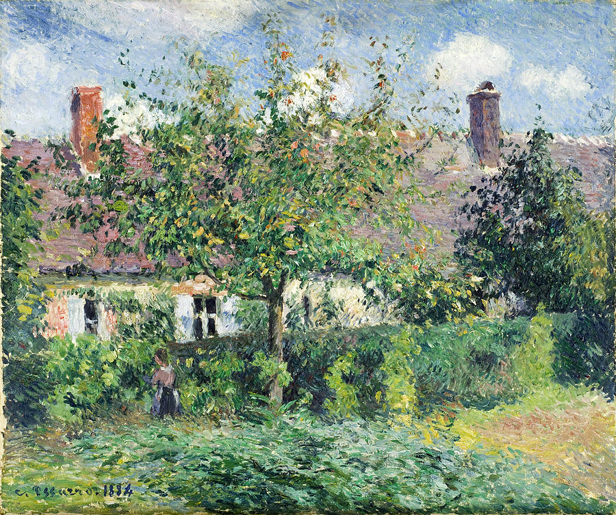 Camille Pissarro Painting - Peasant House at Eragny by Camille Pissarro