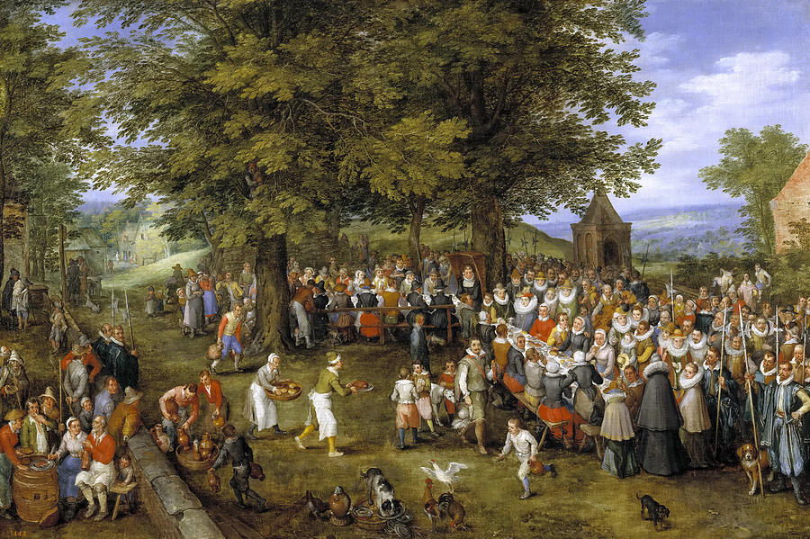 Peasant Wedding Banquet with the Archdukes Painting by Jan Brueghel the Elder