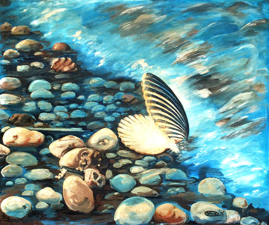 Pebble Beach and Shells Painting by Duane McCullough
