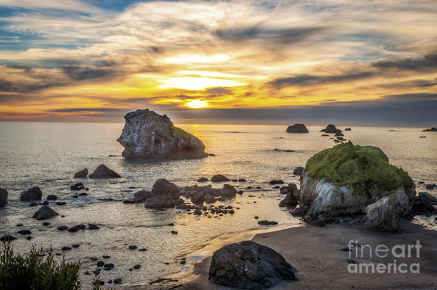 Pebble Beach Sunset 2 Digital Art by Christopher Cutter - Fine Art America