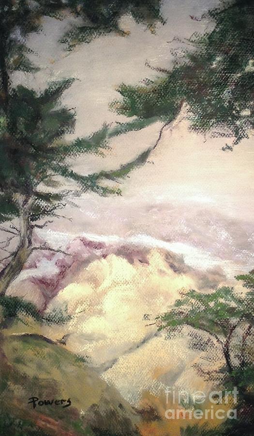 Pebble Beach Vista Painting by Mary Lynne Powers