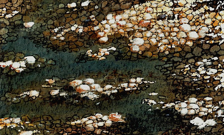 Water Painting - Pebbles by Anastasiya Malakhova