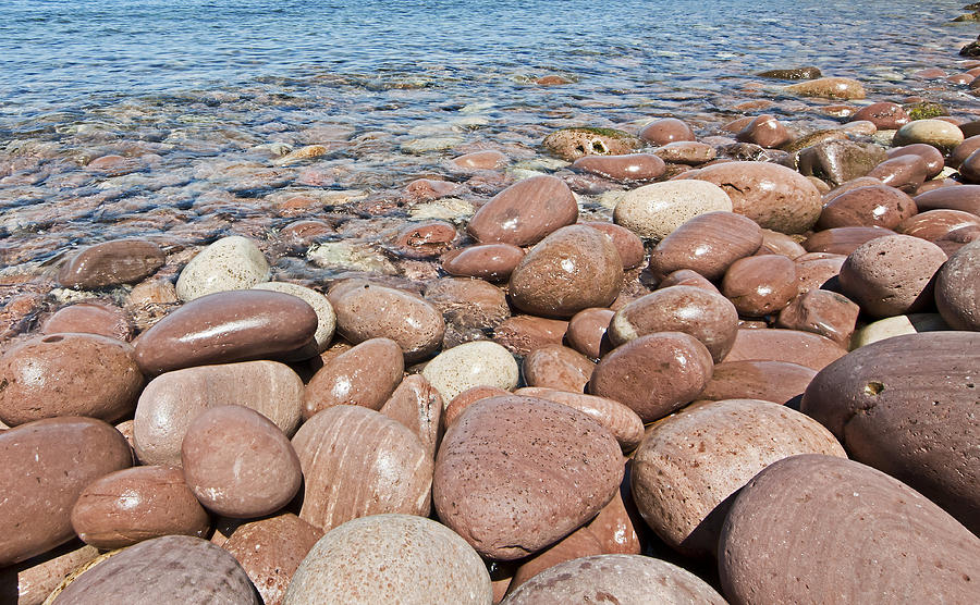 Giantic pebbles close to Cala Pilar in Menorca Island - Pebbles beach Photograph by Pedro Cardona Llambias