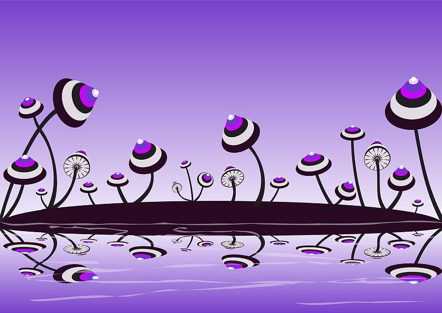 Mushroom Digital Art - Peculiar Mushrooms by Anastasiya Malakhova