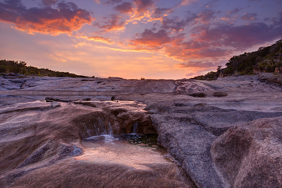 Sunset Photograph - Pedernales Falls 002 by Paul Huchton