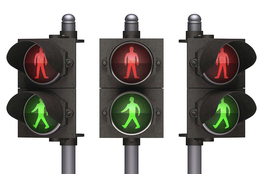 Pedestrian Lights Photograph by Ktsdesign/science Photo Library