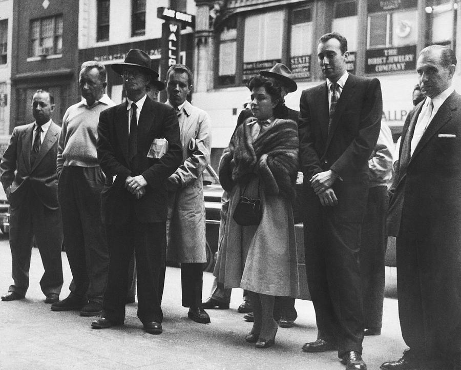 Pedestrians Watching TV Photograph by Underwood Archives - Fine Art America