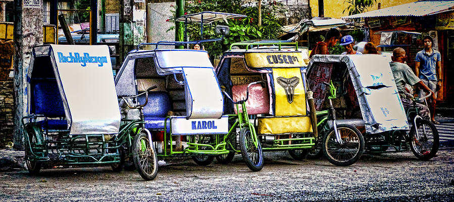 Transportation Photograph - Pedicabs Manila Philippines by Ron Roberts