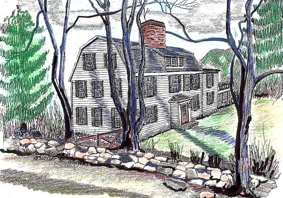 Pedrick Farm House Drawing by Paul Meinerth