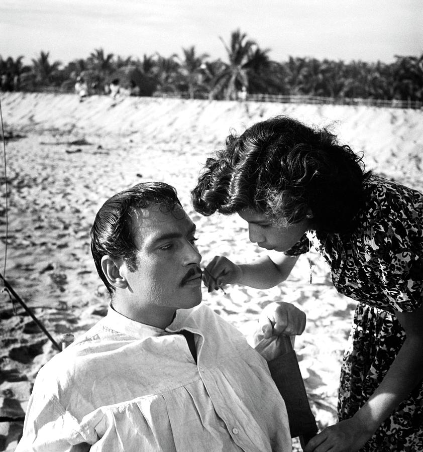 Pedro Armendariz With A Make-up Artist Photograph by Horst P Horst