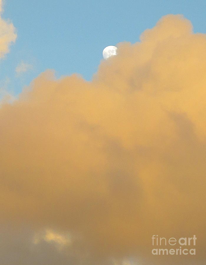Peek A Boo Moon at Sunset. Photograph by Robert Birkenes