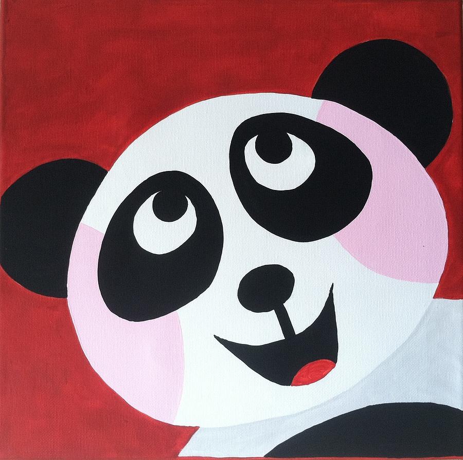 Peekaboo Panda Painting by Preeti Kodikal