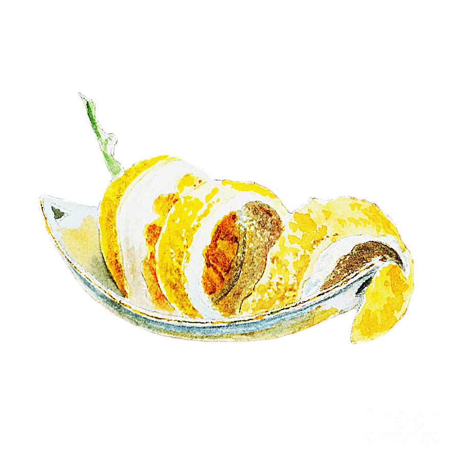 Fruit Painting - Peeled Lemon by Irina Sztukowski