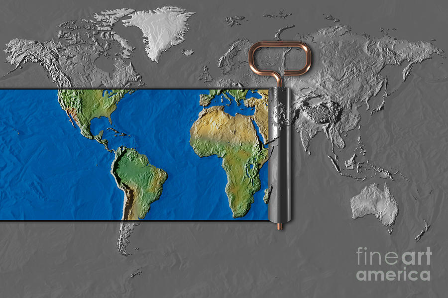 Peeling World Map Photograph by Mike Agliolo