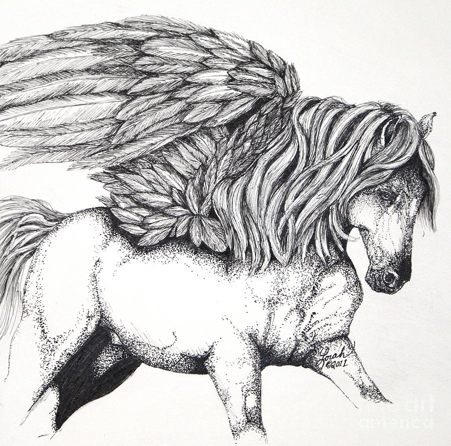 Pegasus Mixed Media by Lora Tout
