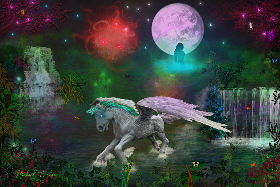 Pegasus Greek mythology  Digital Art by Michael Rucker
