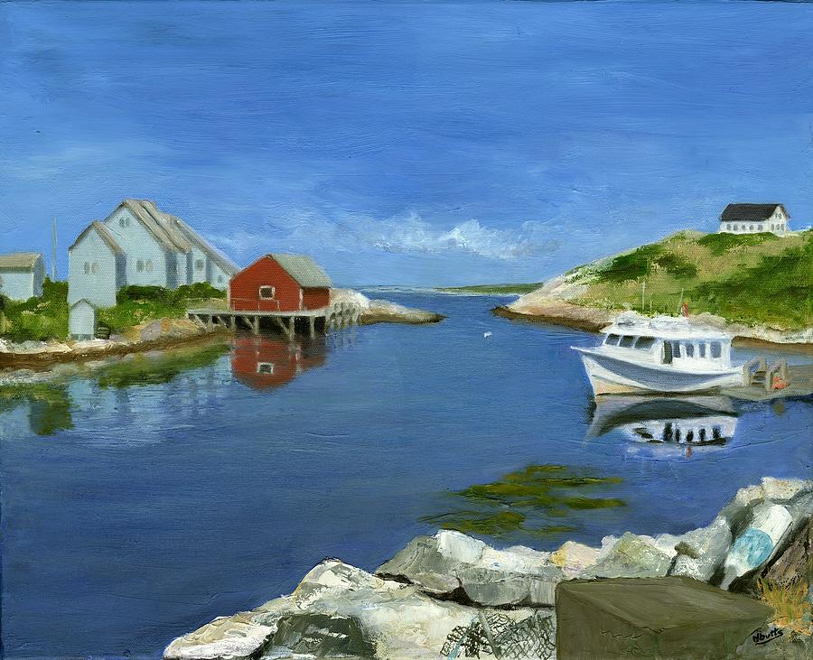 Peggys Cove Painting by Deborah Butts