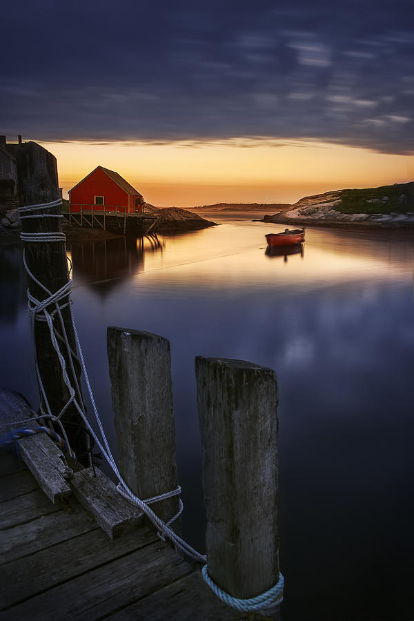 Sunset Photograph - Peggys Cove Harbour by Magda Bognar