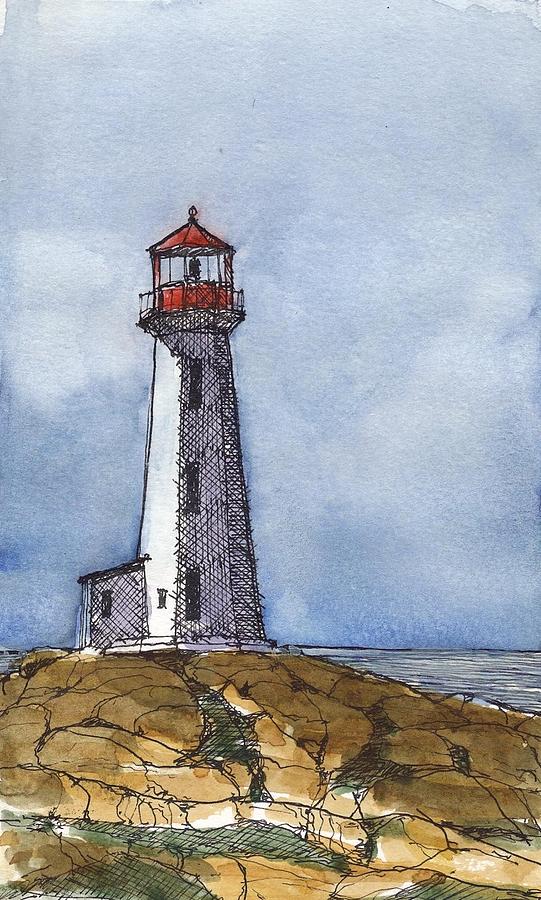 Peggys Cove Lighthouse Mixed Media by Tim Oliver