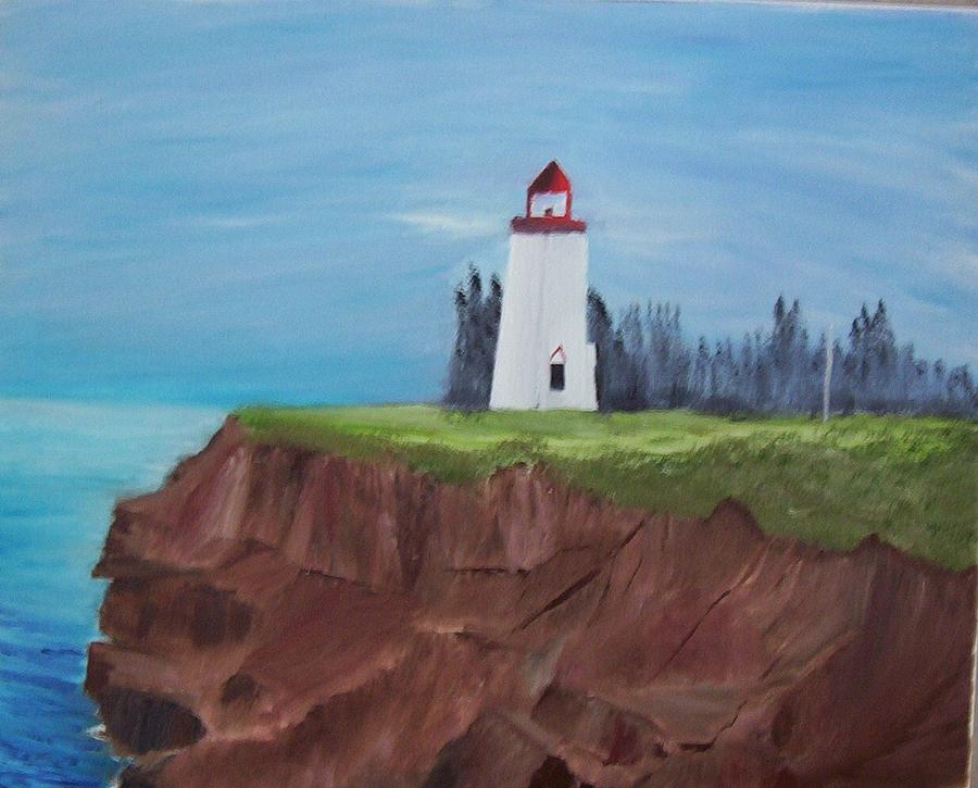 Landscape Painting - PEI Lighthouse by Tony  DeMerchant