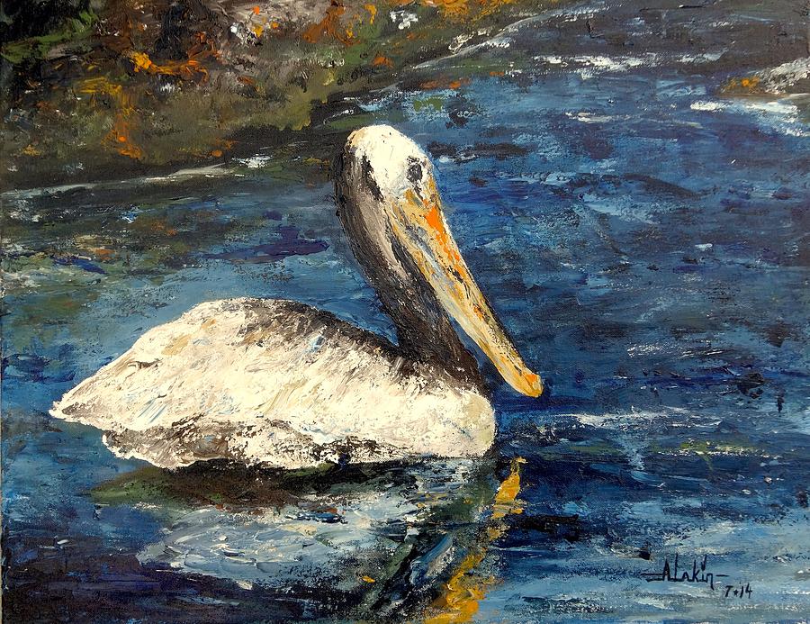 Pelican Painting - Pelican by Alan Lakin