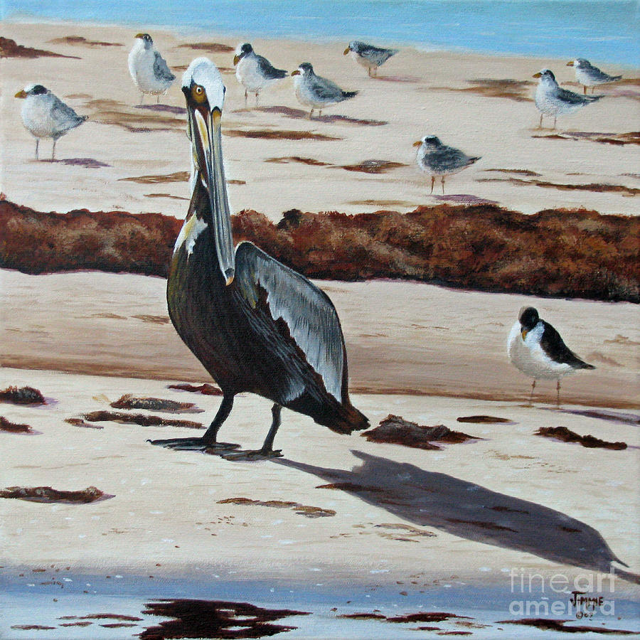 Pelican Beach Painting by Jimmie Bartlett