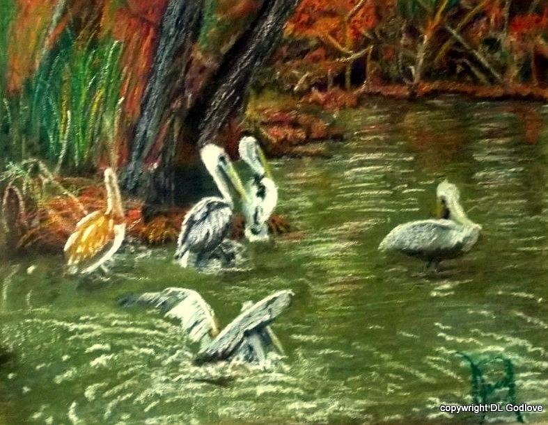 Pelican Painting - Pelican Cove by Donna Godlove