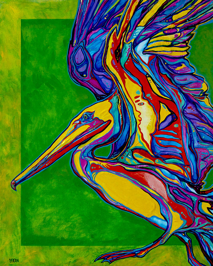 Pelican Painting by Derrick Higgins