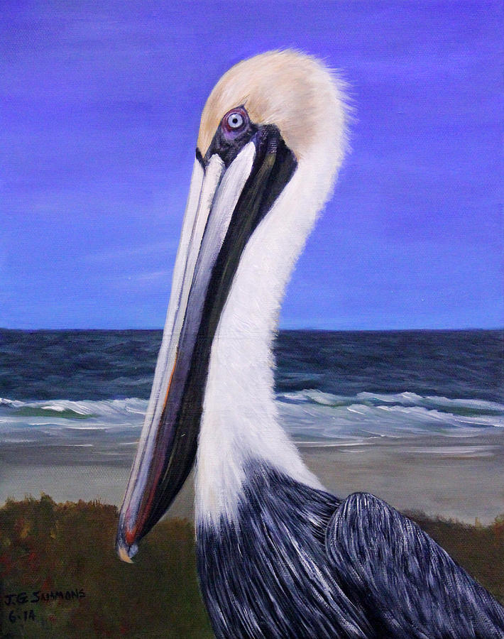 Pelican Painting by Janet Greer Sammons
