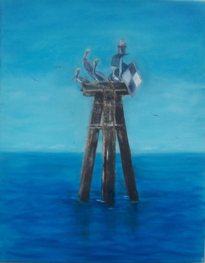 Pelican Landing II Painting by Linda Cabrera