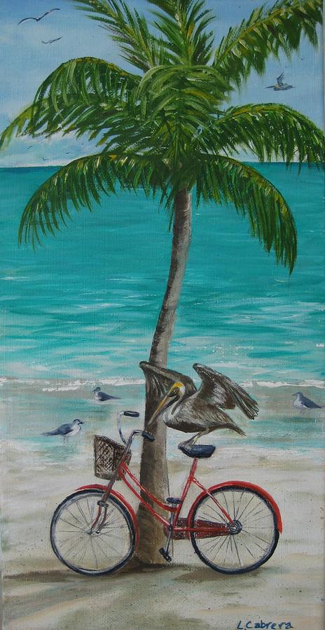 Pelican Landing Painting by Linda Cabrera