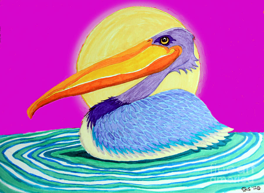 Pelican on the Water 2 Drawing by Nick Gustafson - Fine Art America