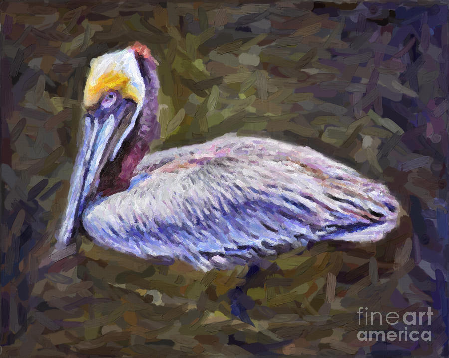 Pelican Painting by Walt Foegelle