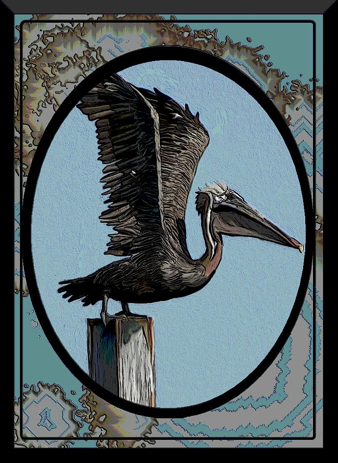 Pelican Digital Art - Pelican Paradise by Karen Sheltrown