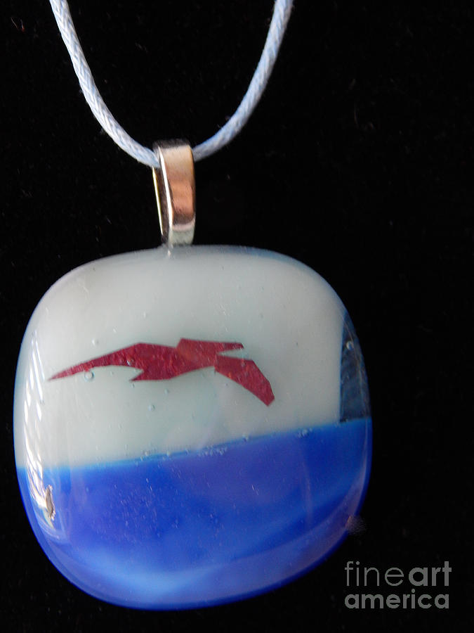 Pelican Pendant Glass Art by Patricia Tierney