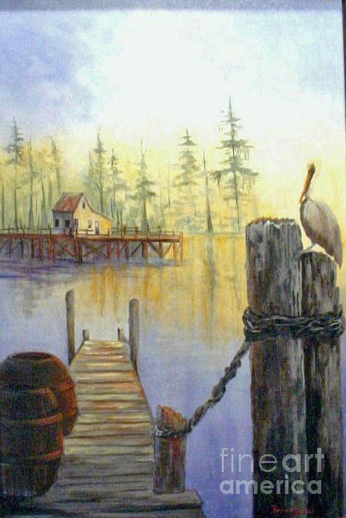 Pelican Pier Painting by Barbara Haviland