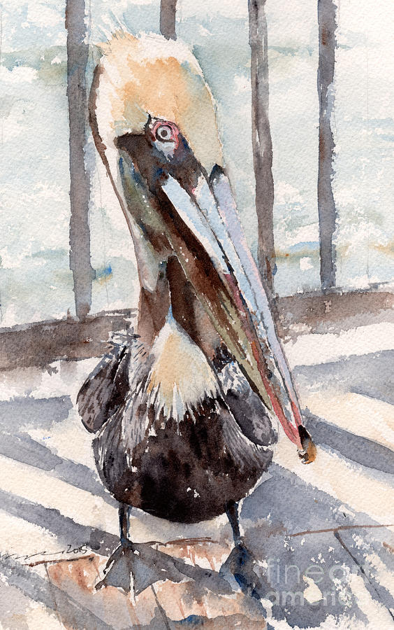 Pelican Pose No. 4 Painting by Claudia Hafner