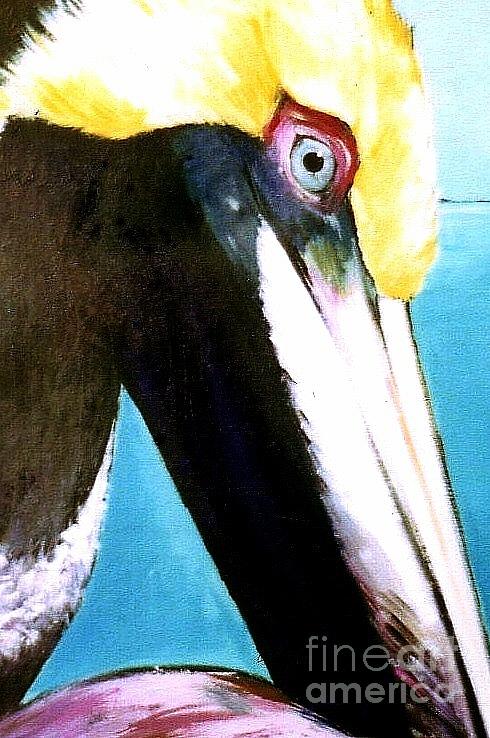 Pelican Profile Painting by Valerie Reeves