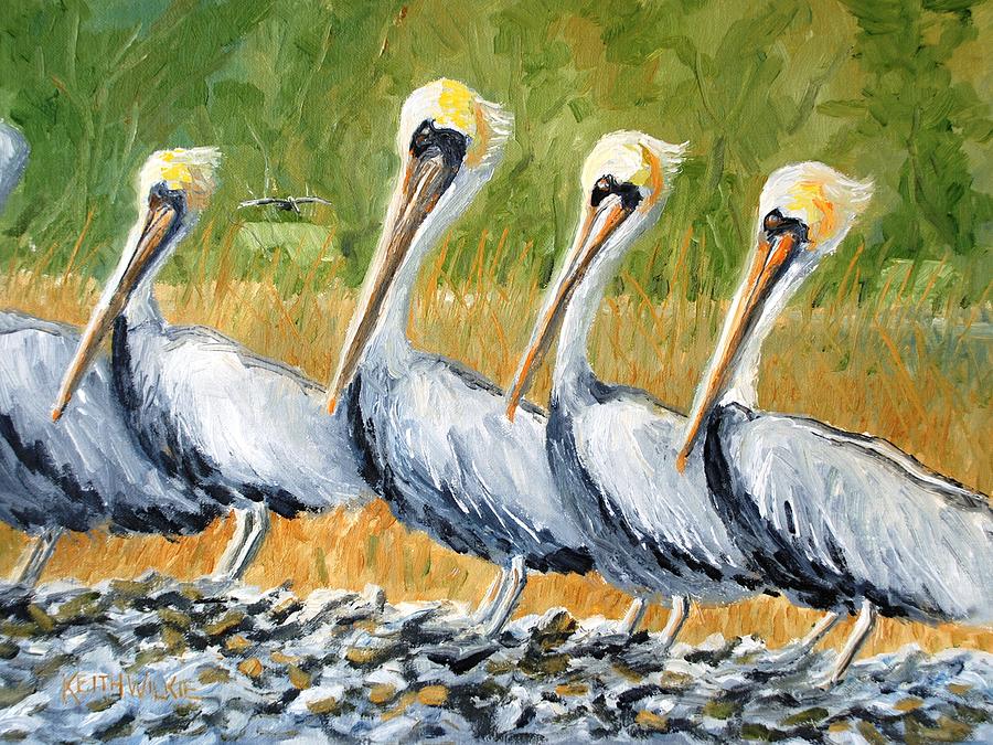 Pelican Watch Painting by Keith Wilkie