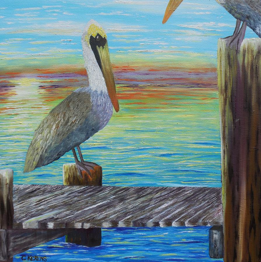 Pelicans Painting by Cynthia Kerens - Fine Art America