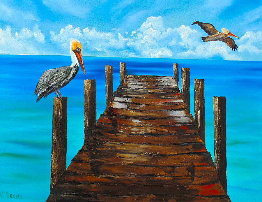 Pelicans Painting by Kevin  Brown