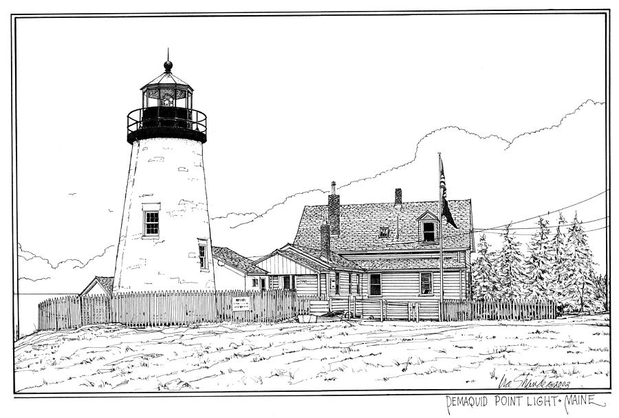 Pemaquid Point Lighthouse Drawing by Ira Shander