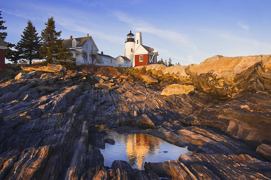 Pemaquid Point Lighthouse Reflection on the Coast of Maine  Photograph by Keith Webber Jr