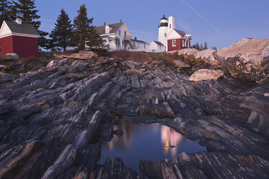 Pemaquid Point Lighthouse Tide Pool Reflection on Maine Coast Photograph by Keith Webber Jr