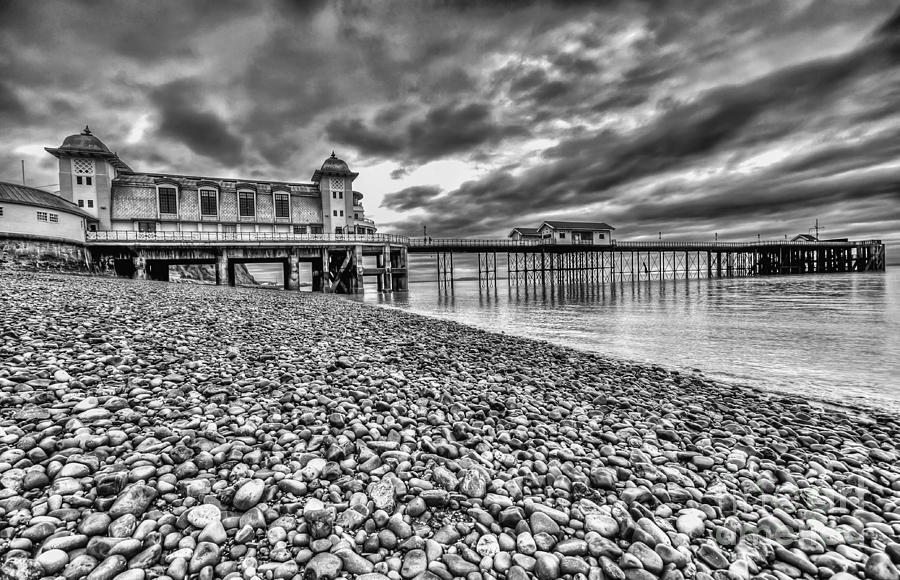 Holiday Photograph - Penarth Pier 2 Mono by Steve Purnell