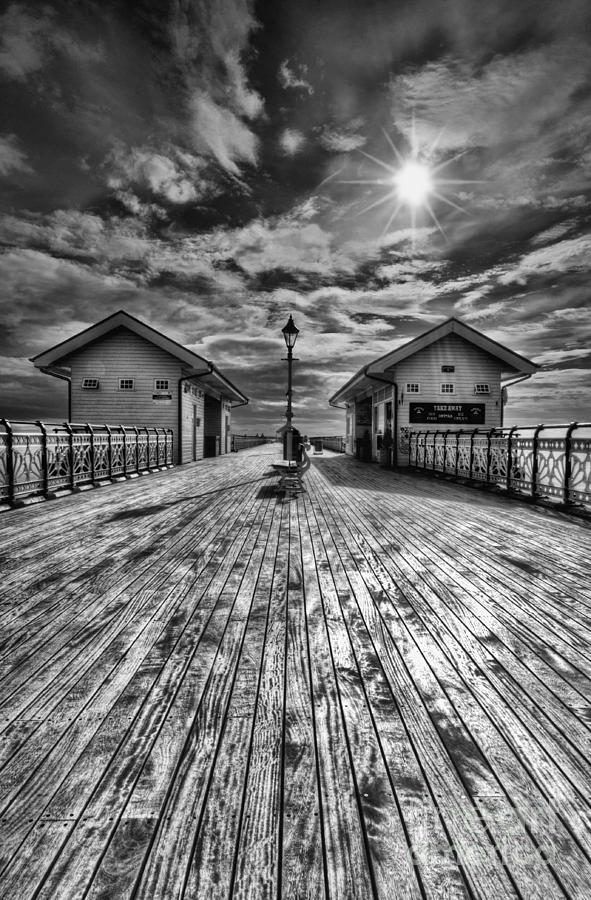 Holiday Photograph - Penarth Pier 2 Monochrome by Steve Purnell